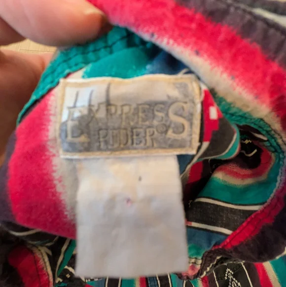 Vintage Express Rider Men's Button Down Aztec Pattern - Picture 5 of 6